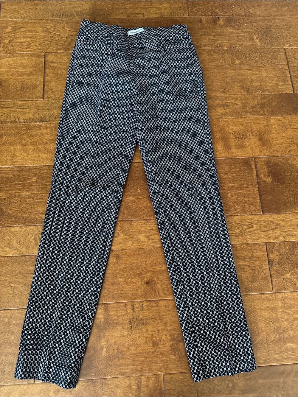 Liz Claiborne Black & White Geometric Straight-Leg Pants